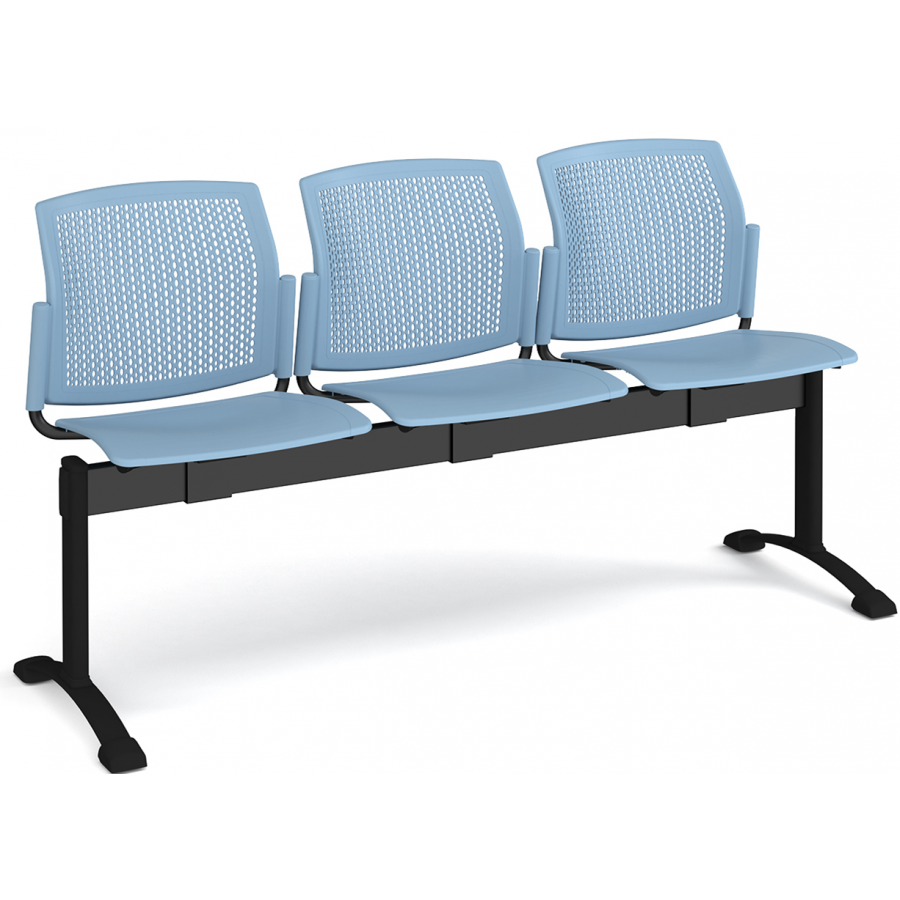 Santana Perforated Back Plastic Seating Bench With 3 Seats